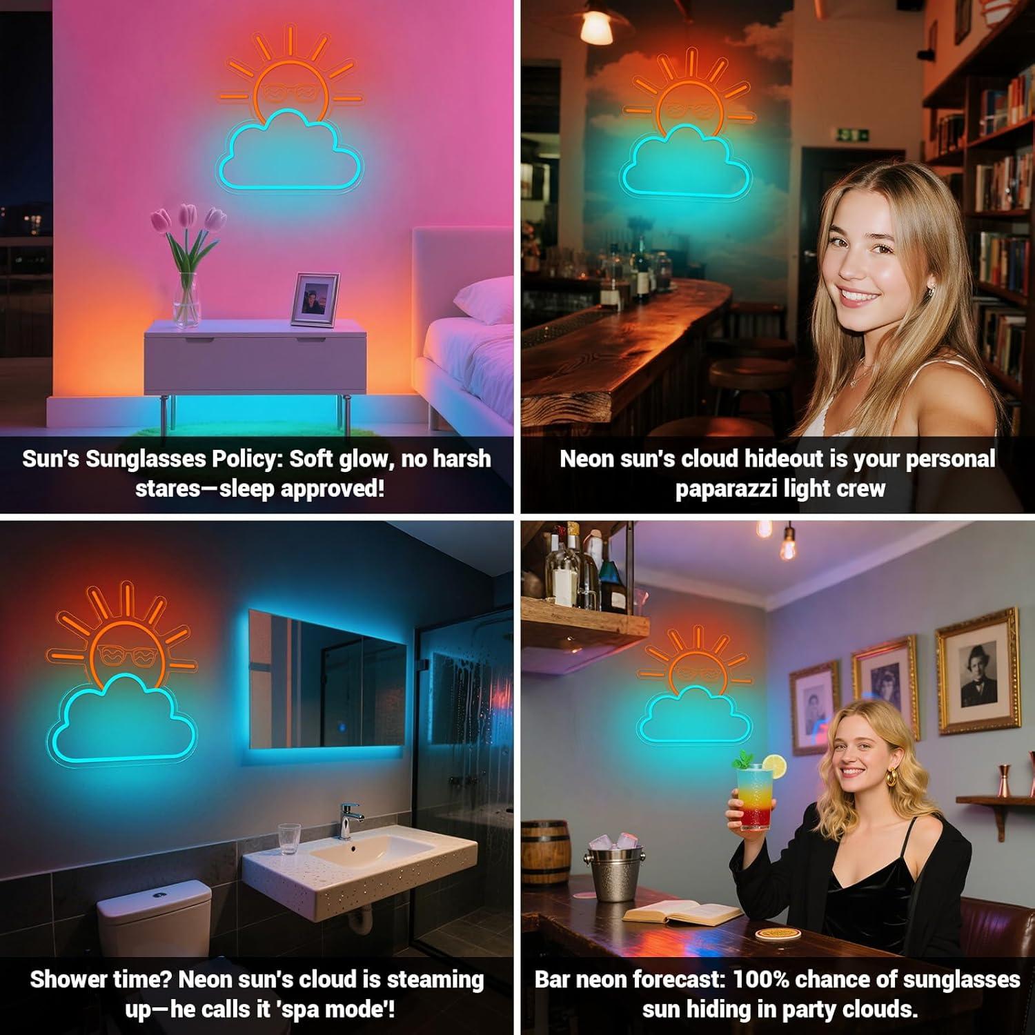 Sunrise Sunset Neon Sign USB P - مراجعة Neon Sign Party وسعره