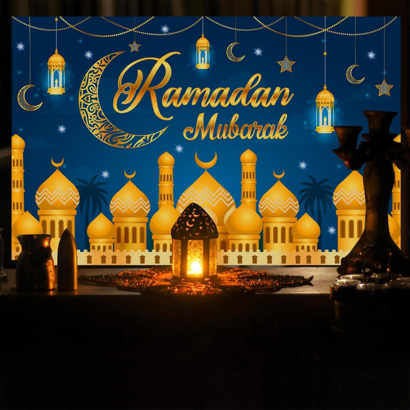 VIKAMA Ramadan Mubarak Blue Go - مراجعة Party Banner Gold وسعره