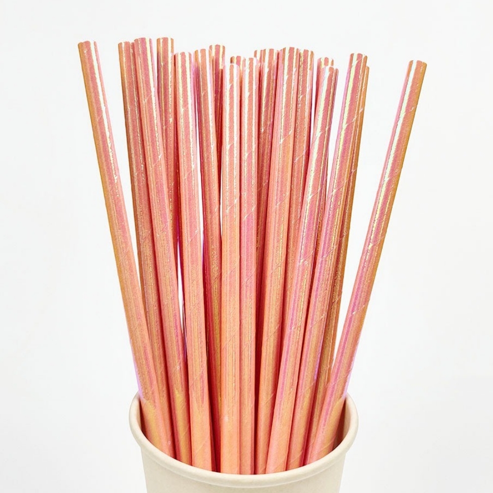 25Pcs Pearlescent Bronzing Pap - مراجعة Paper Straw Color وسعره