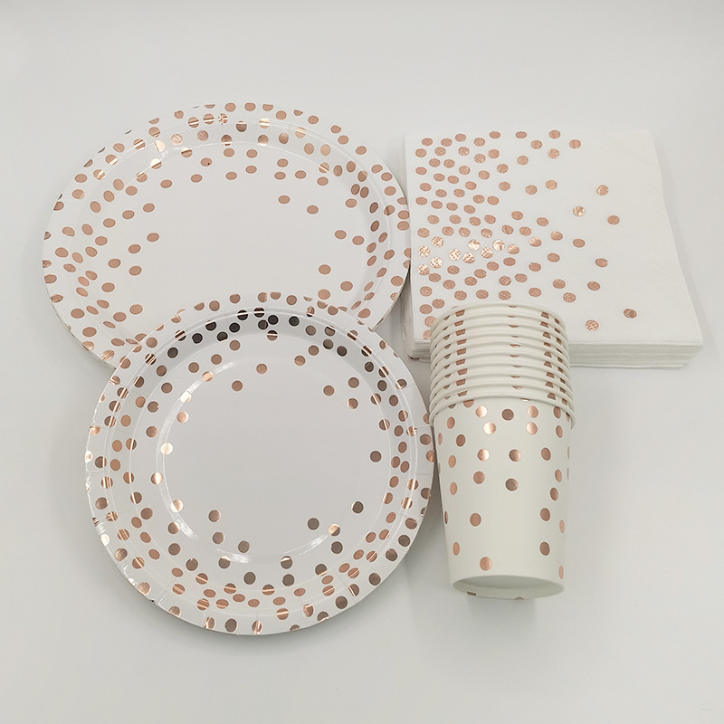 Rose Gold Party Tableware Kit  - مراجعة Paper Straw Color وسعره
