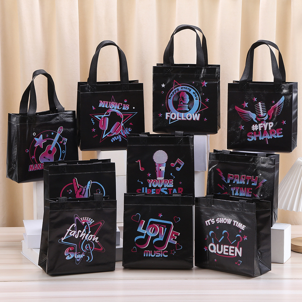10Pcs Black Let's Rock Music T - مراجعة Event Party Shop وسعره