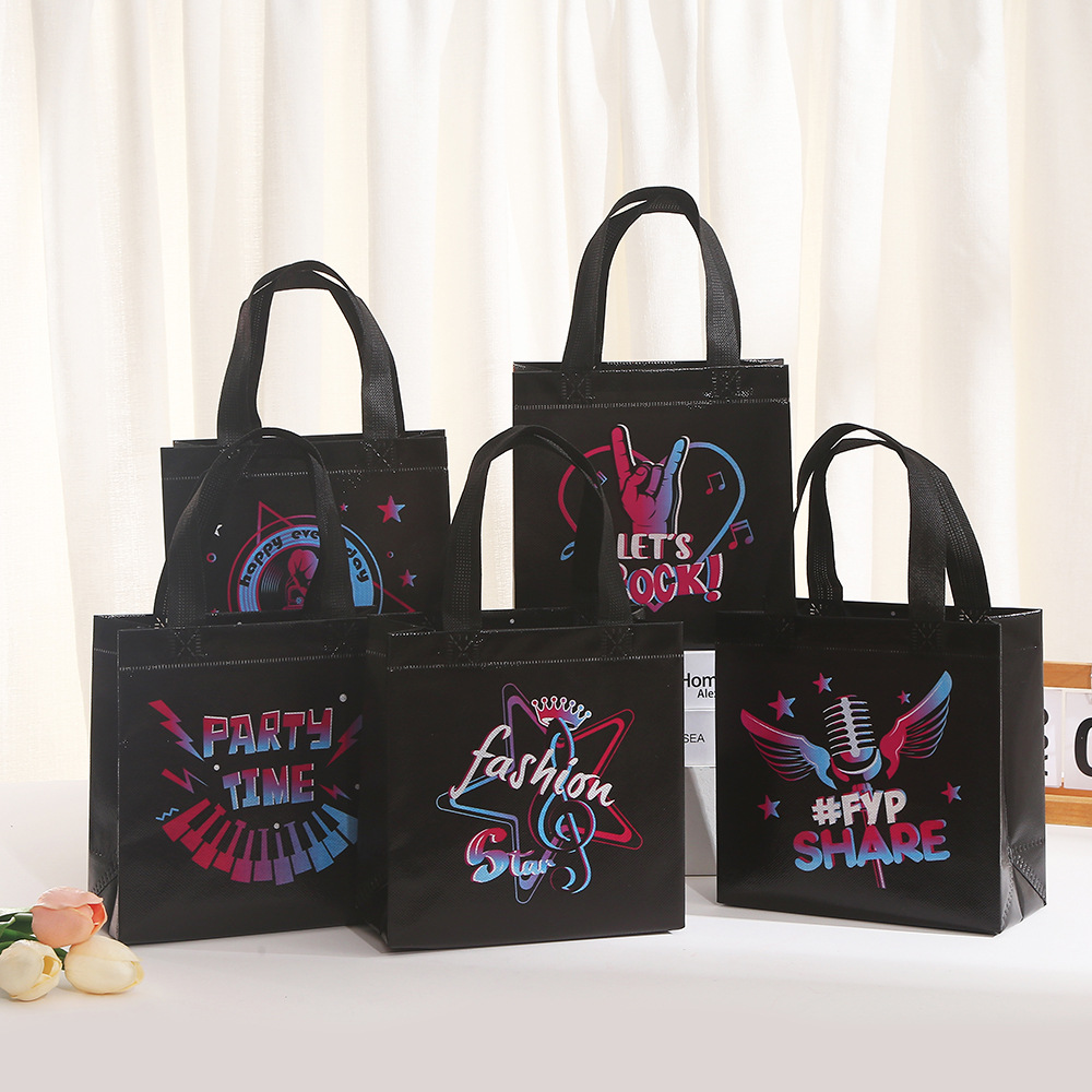 10Pcs Black Let's Rock Music T - مراجعة Event Party Shop وسعره