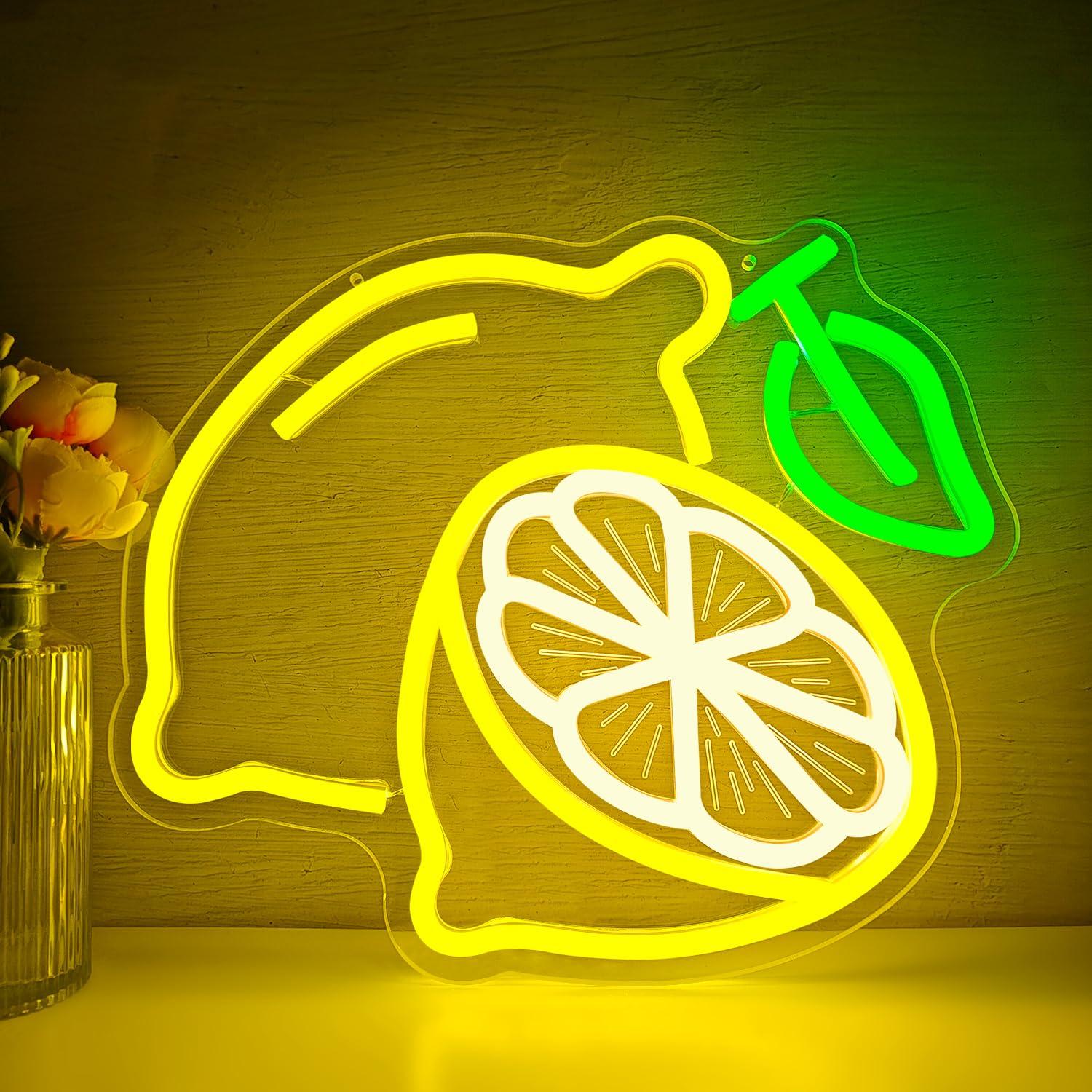 Lemon Neon Sign Dimmable LED L - مراجعة Neon Sign Party وسعره