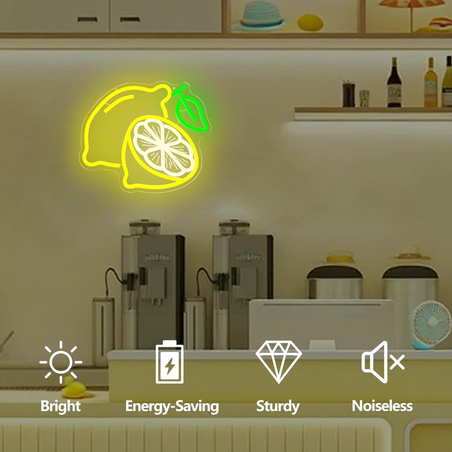 Lemon Neon Sign Dimmable LED L - مراجعة Neon Sign Party وسعره