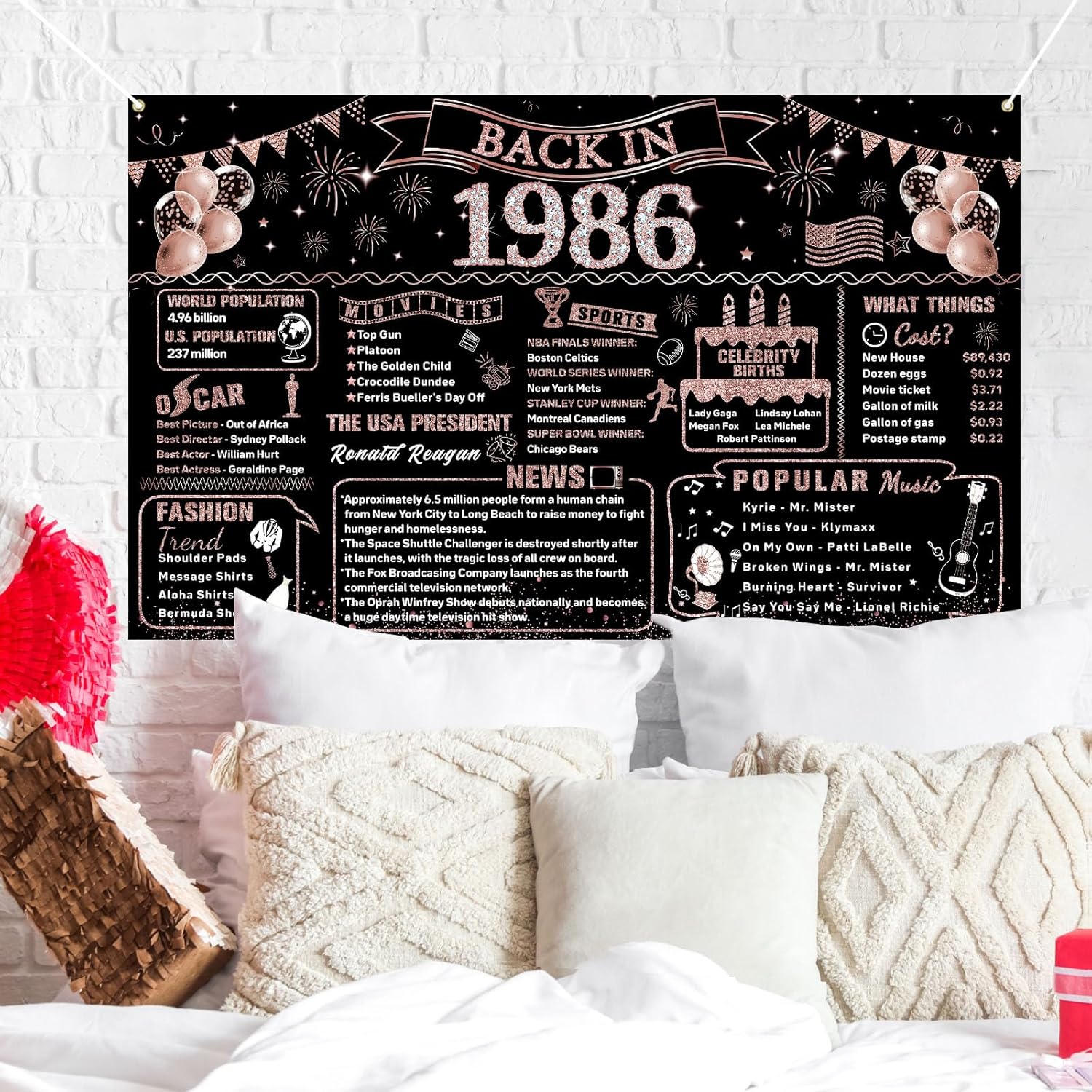 40th Birthday Decorations for  - مراجعة Party Banner Gold وسعره