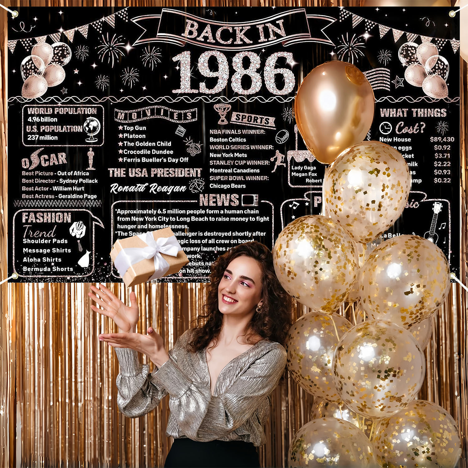 40th Birthday Decorations for  - مراجعة Party Banner Gold وسعره