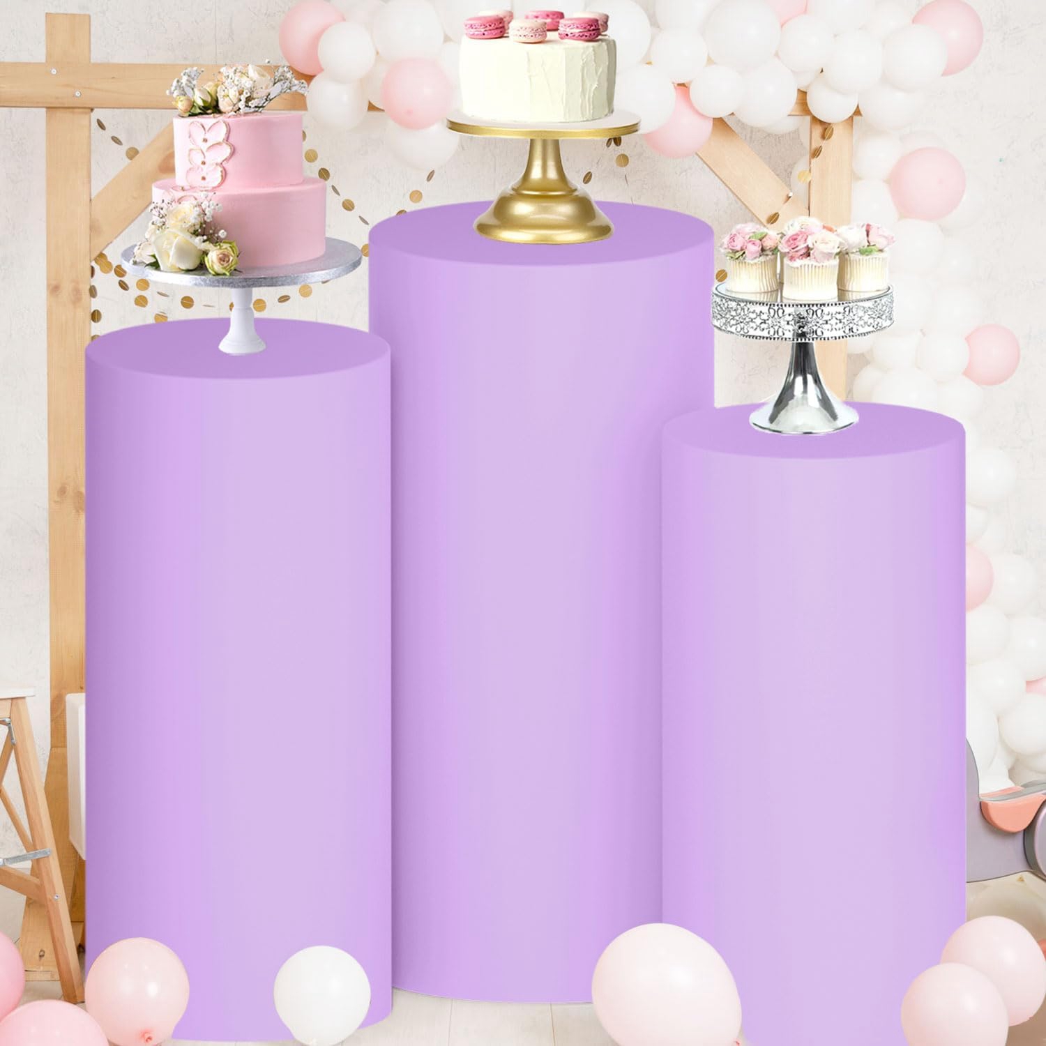 Yeele Purple Cylinder Stand Co - مراجعة Dessert Table Backdrop وسعره