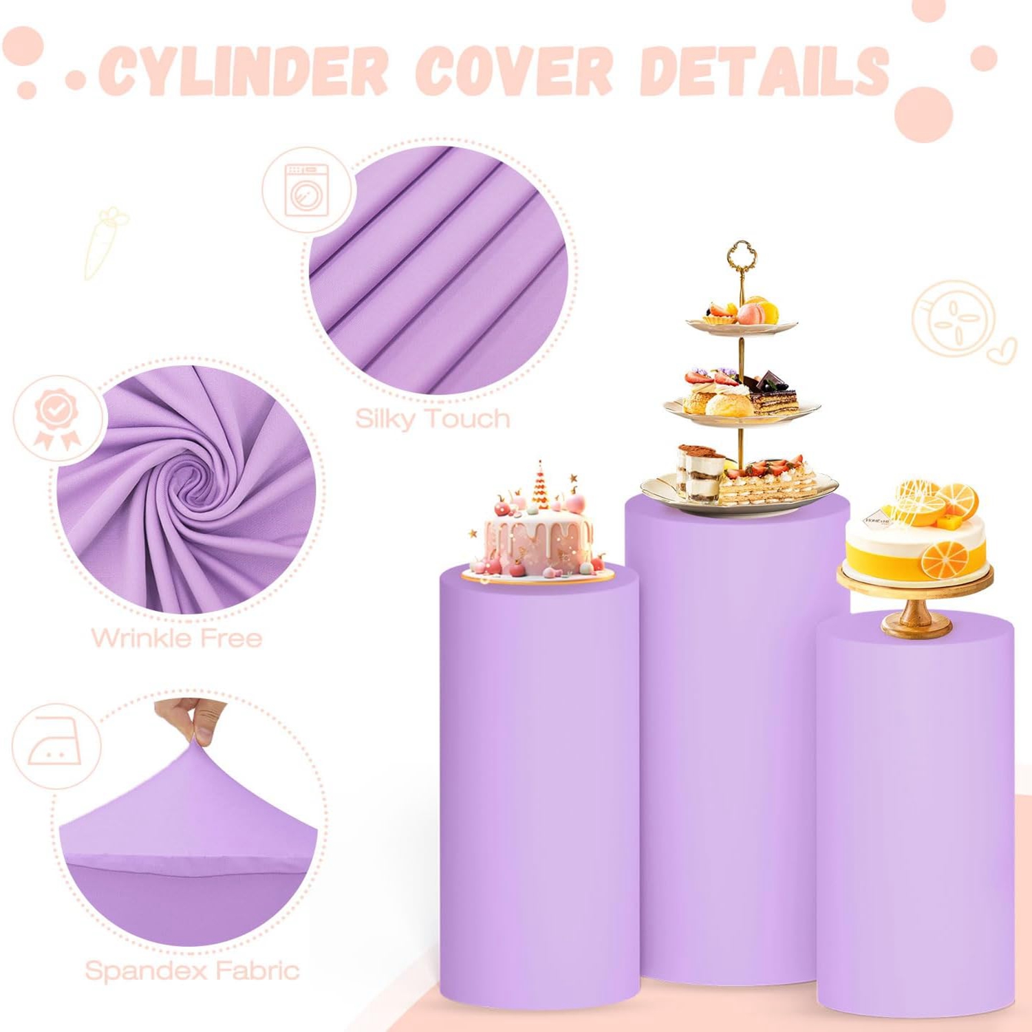 Yeele Purple Cylinder Stand Co - مراجعة Dessert Table Backdrop وسعره