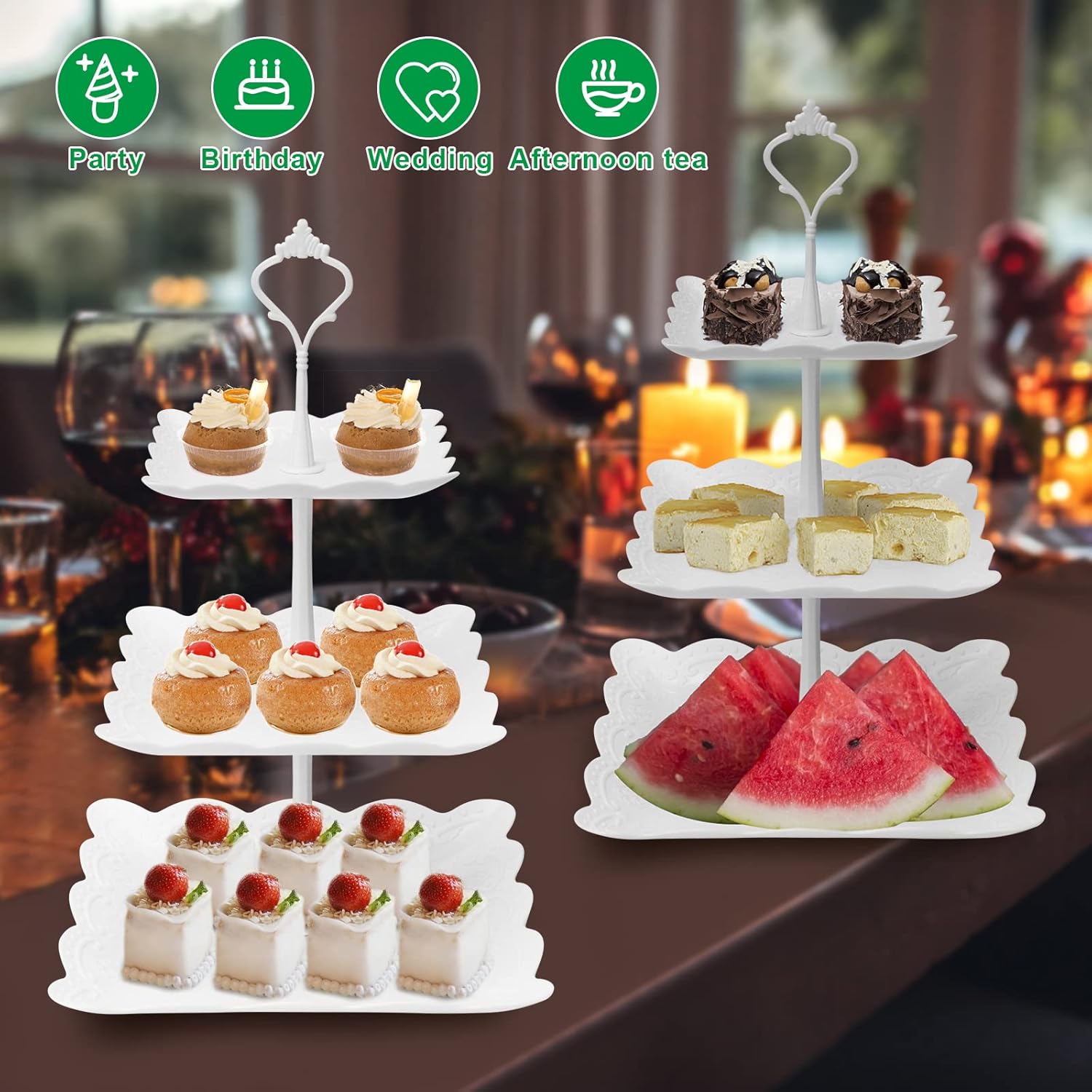 3 Tier Cupcake Stand, Plastic  - مراجعة Cupcake Stand Tier وسعره