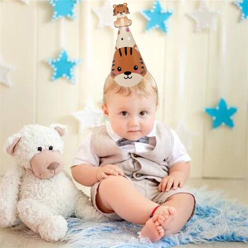 6Pcs Jungle Animal Paper Hats  - مراجعة Party Hat Cone وسعره