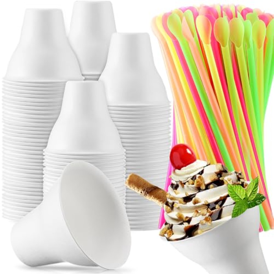 Set Snow Cone Cups and Straws  - مراجعة Paper Straw Color وسعره