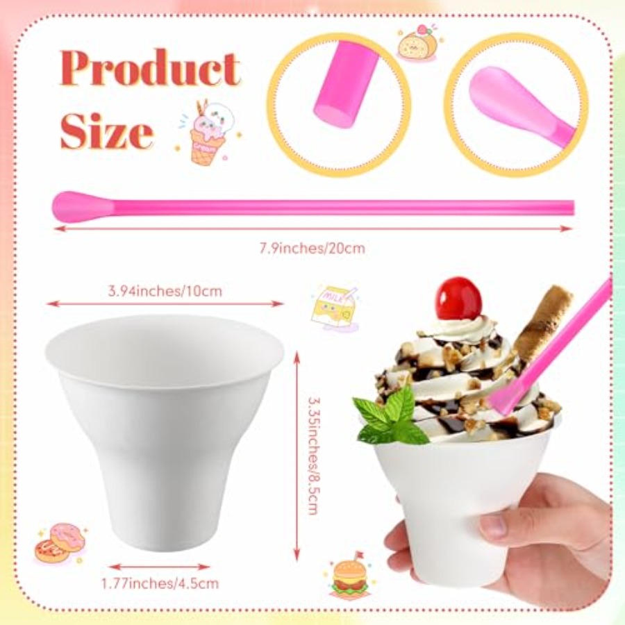 Set Snow Cone Cups and Straws  - مراجعة Paper Straw Color وسعره