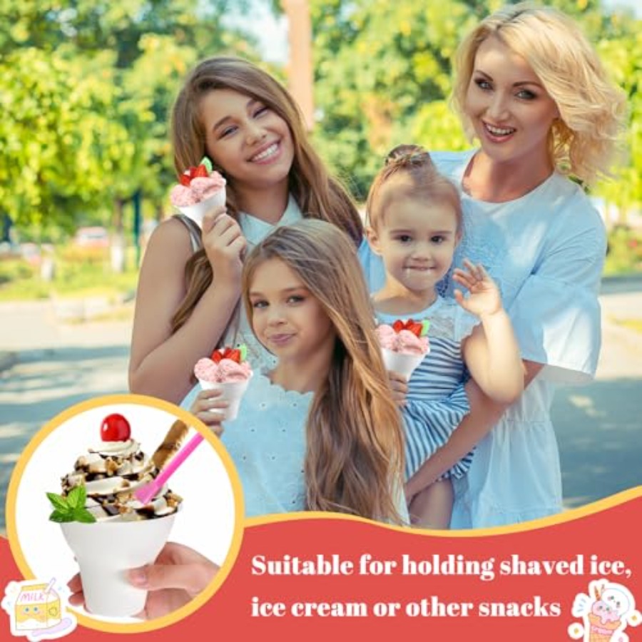 Set Snow Cone Cups and Straws  - مراجعة Paper Straw Color وسعره