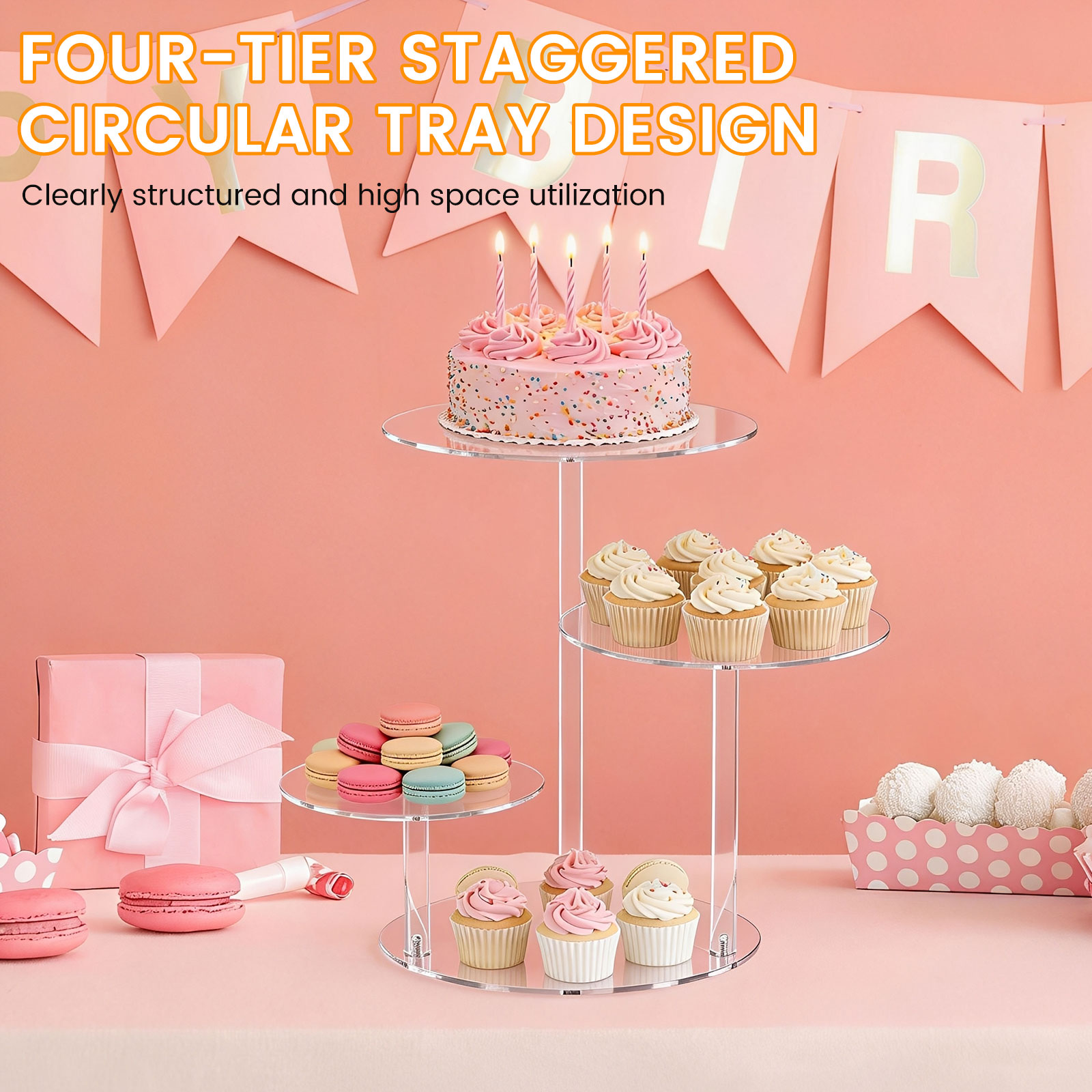 4 Tier Cake Stand Acrylic Tran - مراجعة Cupcake Stand Tier وسعره