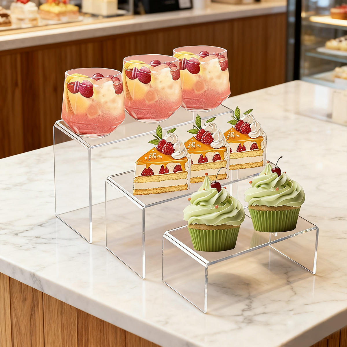 5pcs Acrylic Dessert Display S - مراجعة Cupcake Stand Tier وسعره
