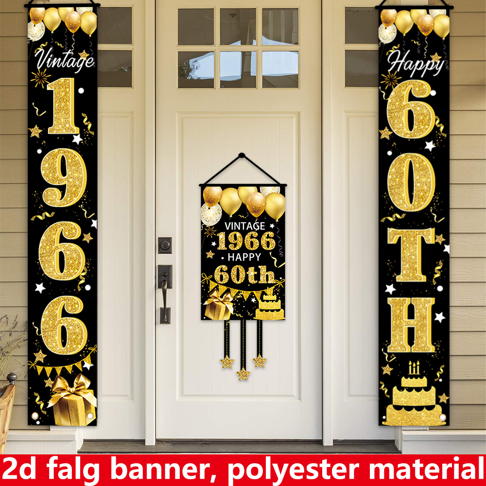 2D Flat 3-Piece 60th Birthday  - مراجعة Party Banner Gold وسعره