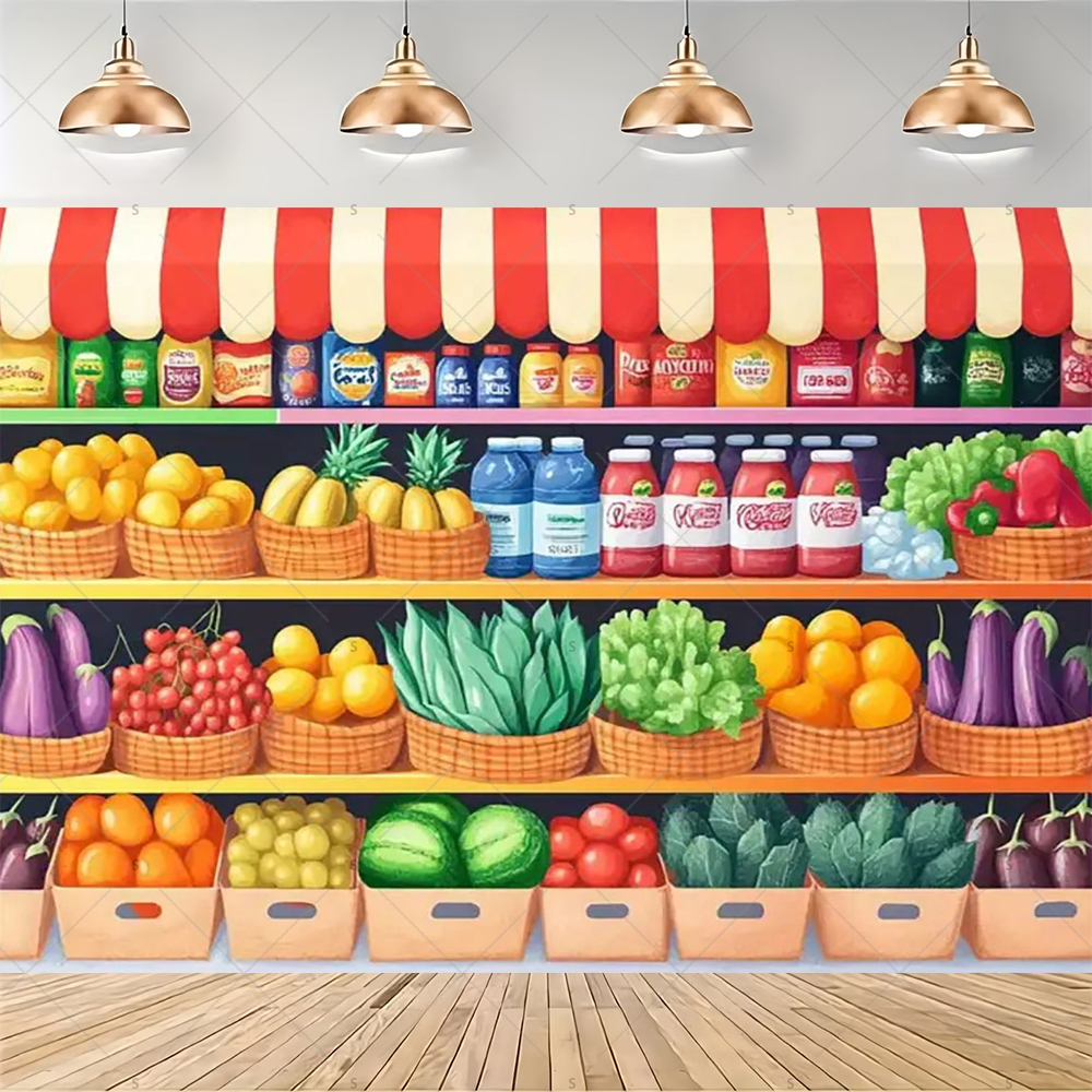 Colorful Supermarket Shelf Bac - مراجعة Party Event Supply Store وسعره