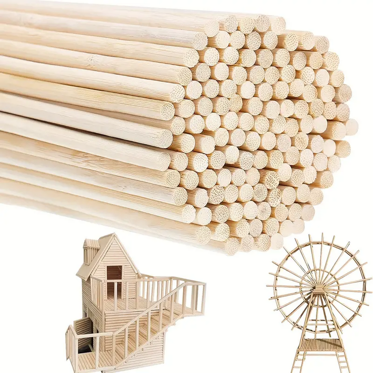 DIY Bamboo Sticks 50/100pcs Na - مراجعة Cotton Candy Cone وسعره