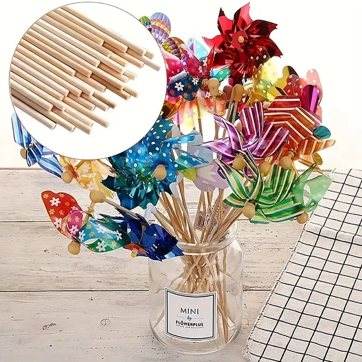 DIY Bamboo Sticks 50/100pcs Na - مراجعة Cotton Candy Cone وسعره