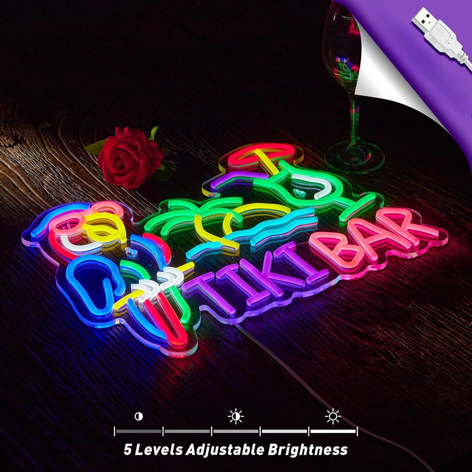 Tiki Bar Parrot Palm Tree Neon - مراجعة Neon Sign Party وسعره