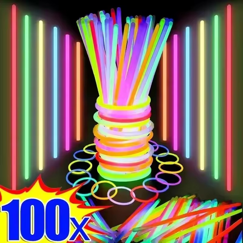 50/100Pcs Fluorescence Sticks  - مراجعة Cotton Candy Cone وسعره