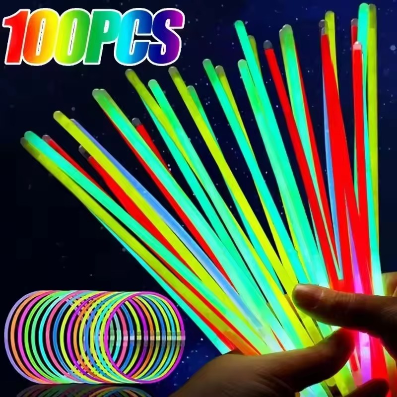 50/100Pcs Fluorescence Sticks  - مراجعة Cotton Candy Cone وسعره
