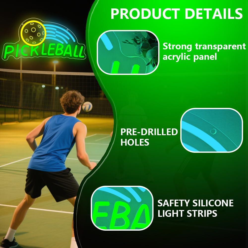Pickleball Neon Sign USB Dimma - مراجعة Neon Sign Party وسعره