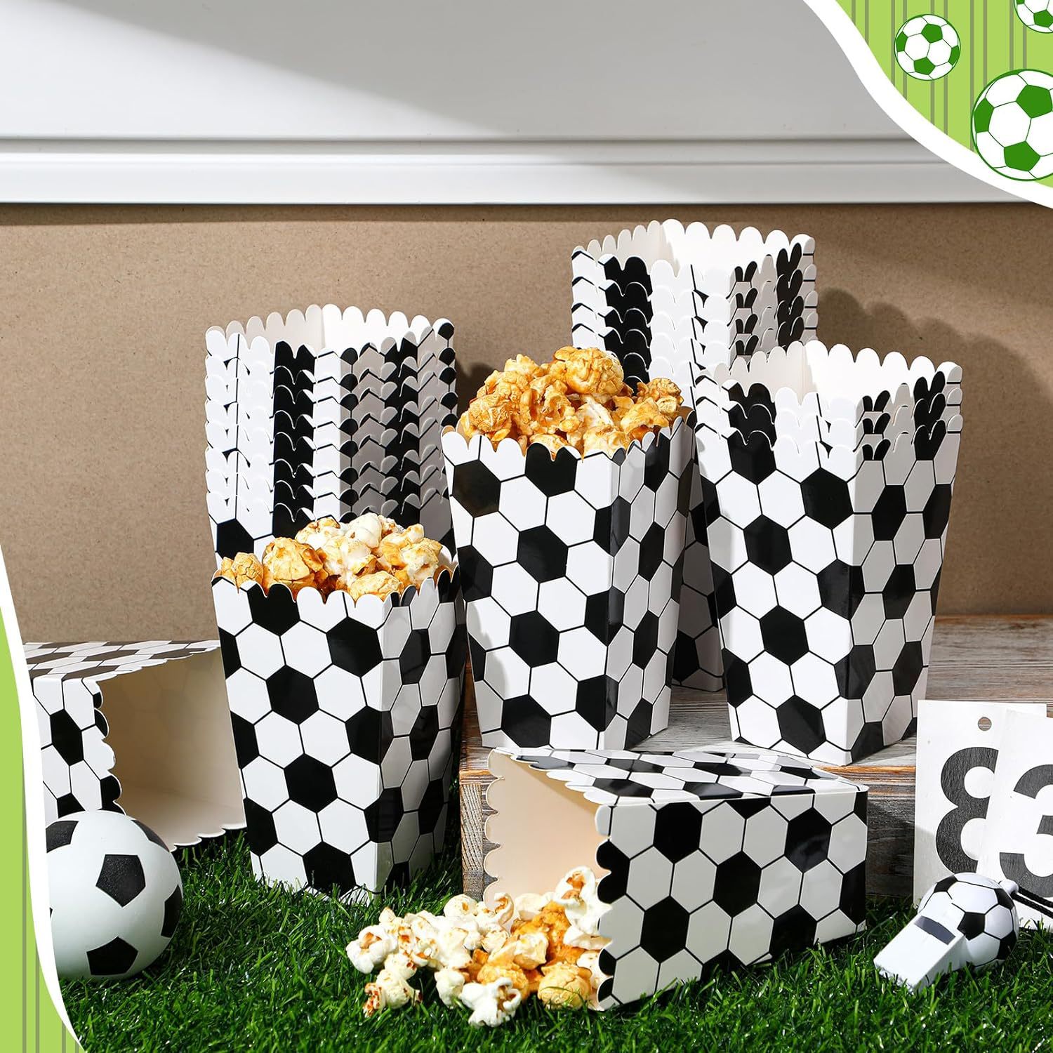 6/18Pcs  Football Popcorn Boxe - مراجعة Event Party Box وسعره