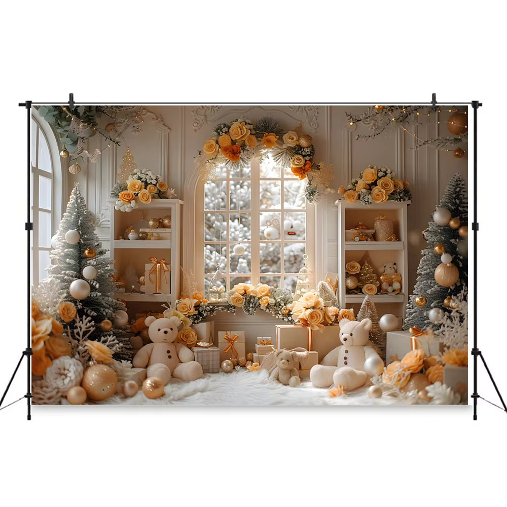 Winter Christmas Window Backgr - مراجعة Party Event Supply Store وسعره
