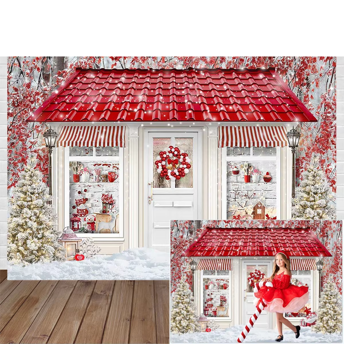 Winter Christmas Window Backgr - مراجعة Party Event Supply Store وسعره