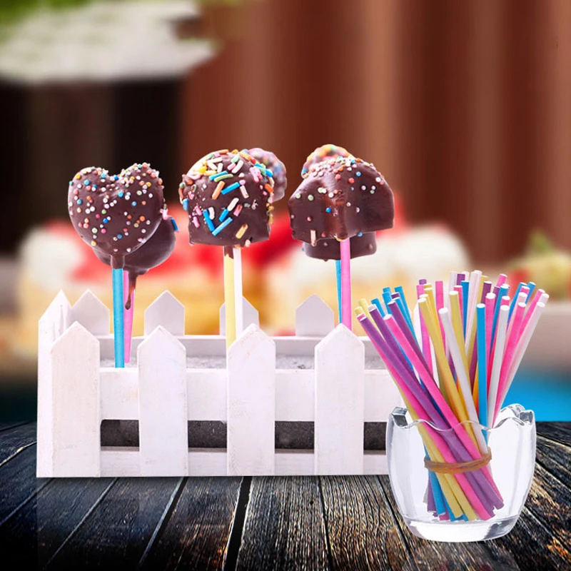 100Pcs/Lot Paper Lollipop Stic - مراجعة Paper Straw Color وسعره