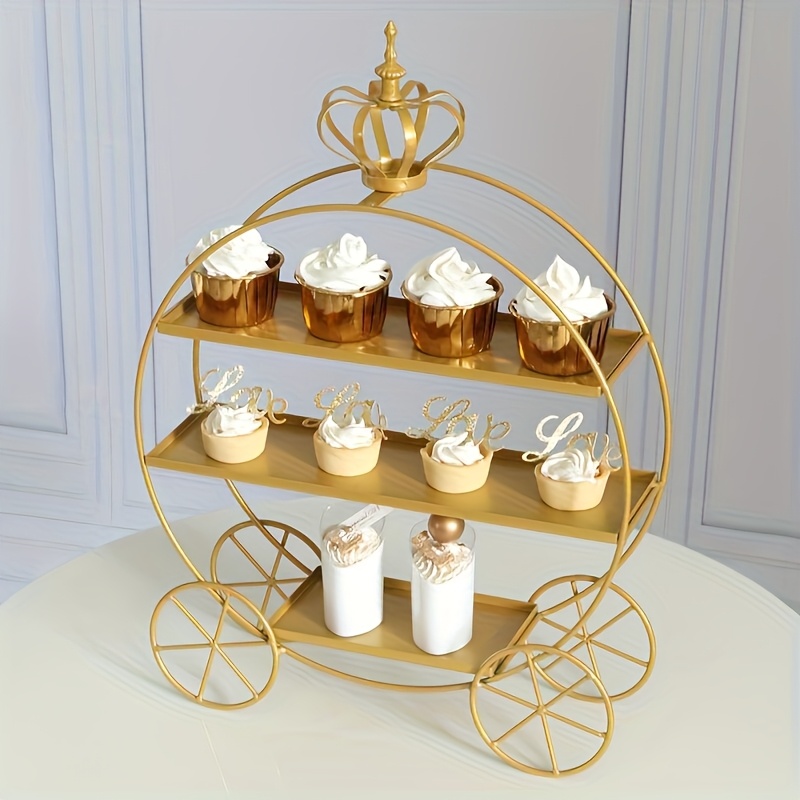 3-Tier Golden Crown Cake Stand - مراجعة Cupcake Stand Tier وسعره