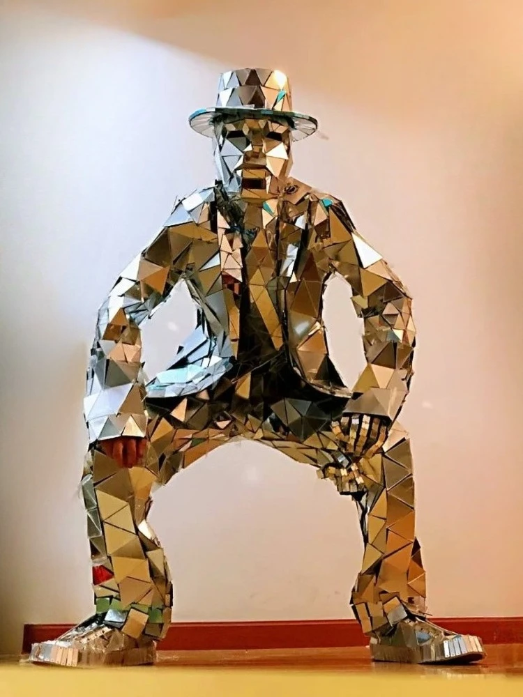 Mirror Man Costume Sliver glas - مراجعة Event Party Dj وسعره