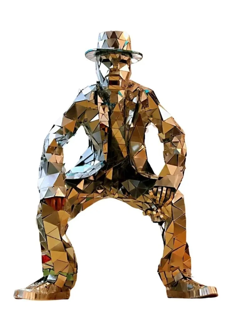 Mirror Man Costume Sliver glas - مراجعة Event Party Dj وسعره