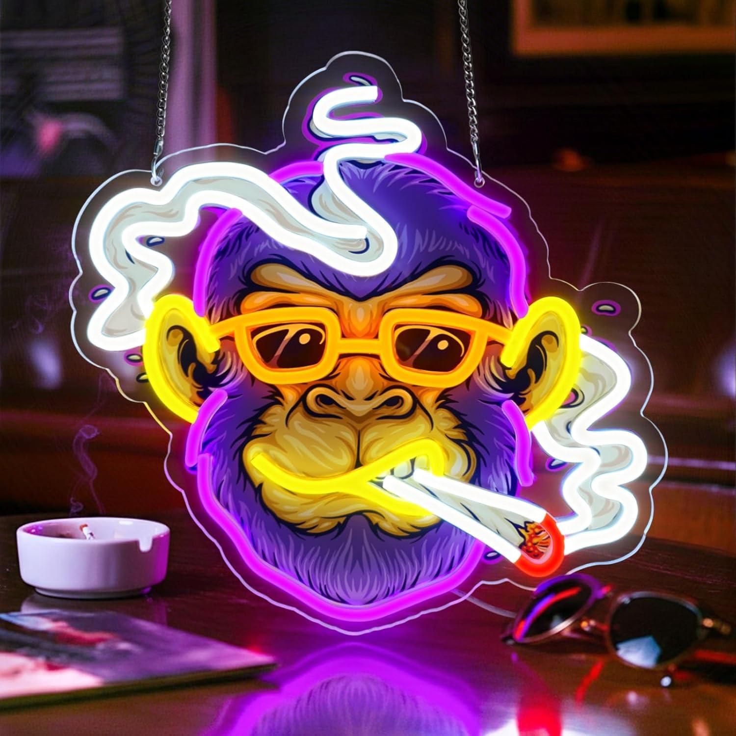 Cool Monkey Neon Sign Smoking  - مراجعة Neon Sign Party وسعره
