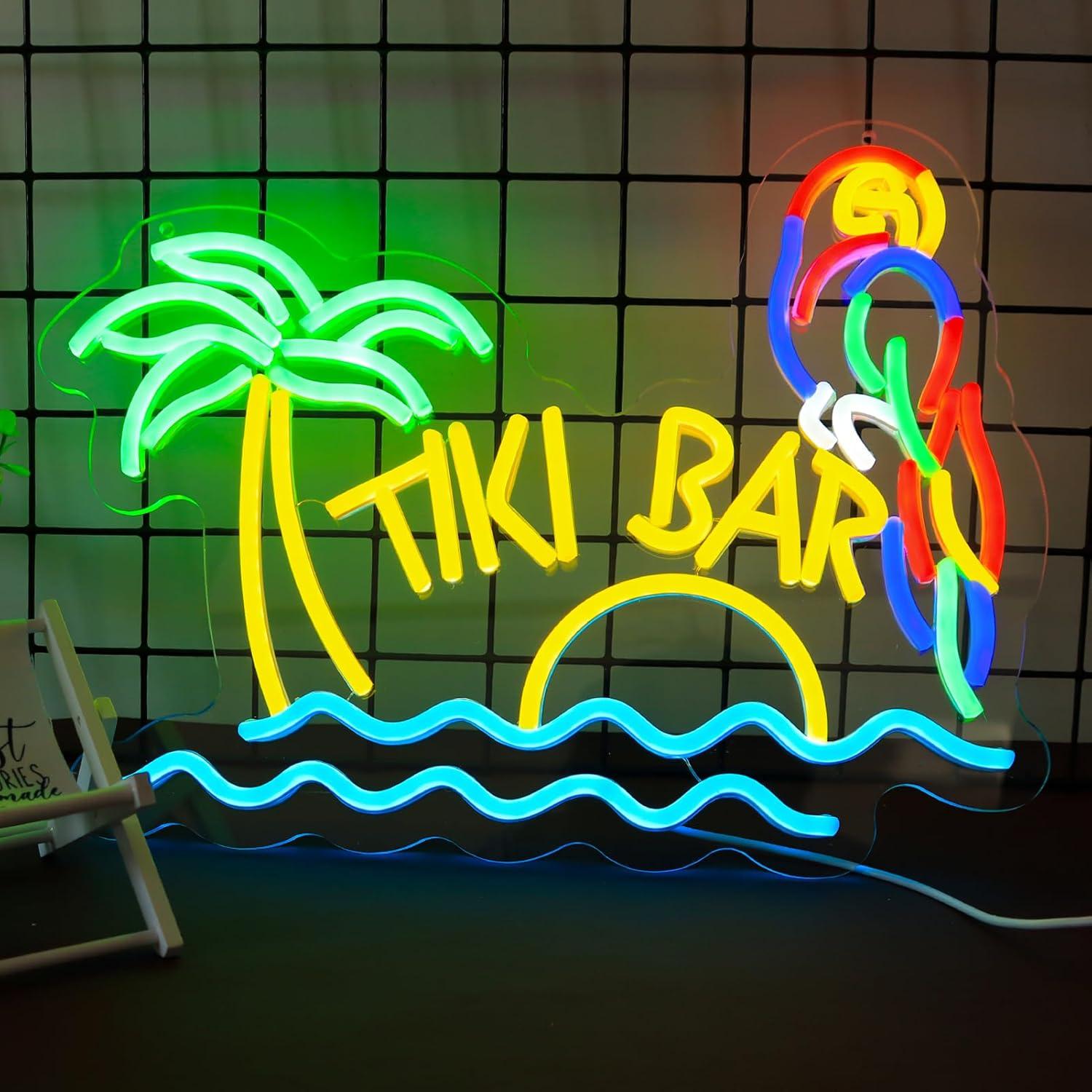 Tiki Bar Neon Sign Beach Theme - مراجعة Neon Sign Party وسعره