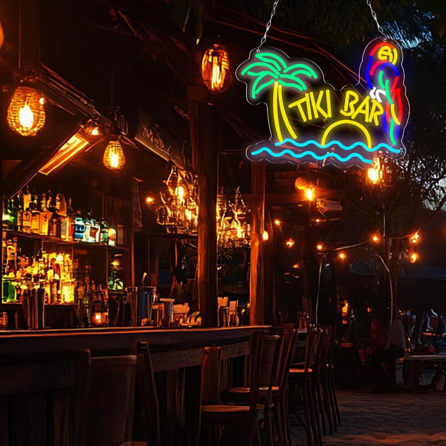 Tiki Bar Neon Sign Beach Theme - مراجعة Neon Sign Party وسعره