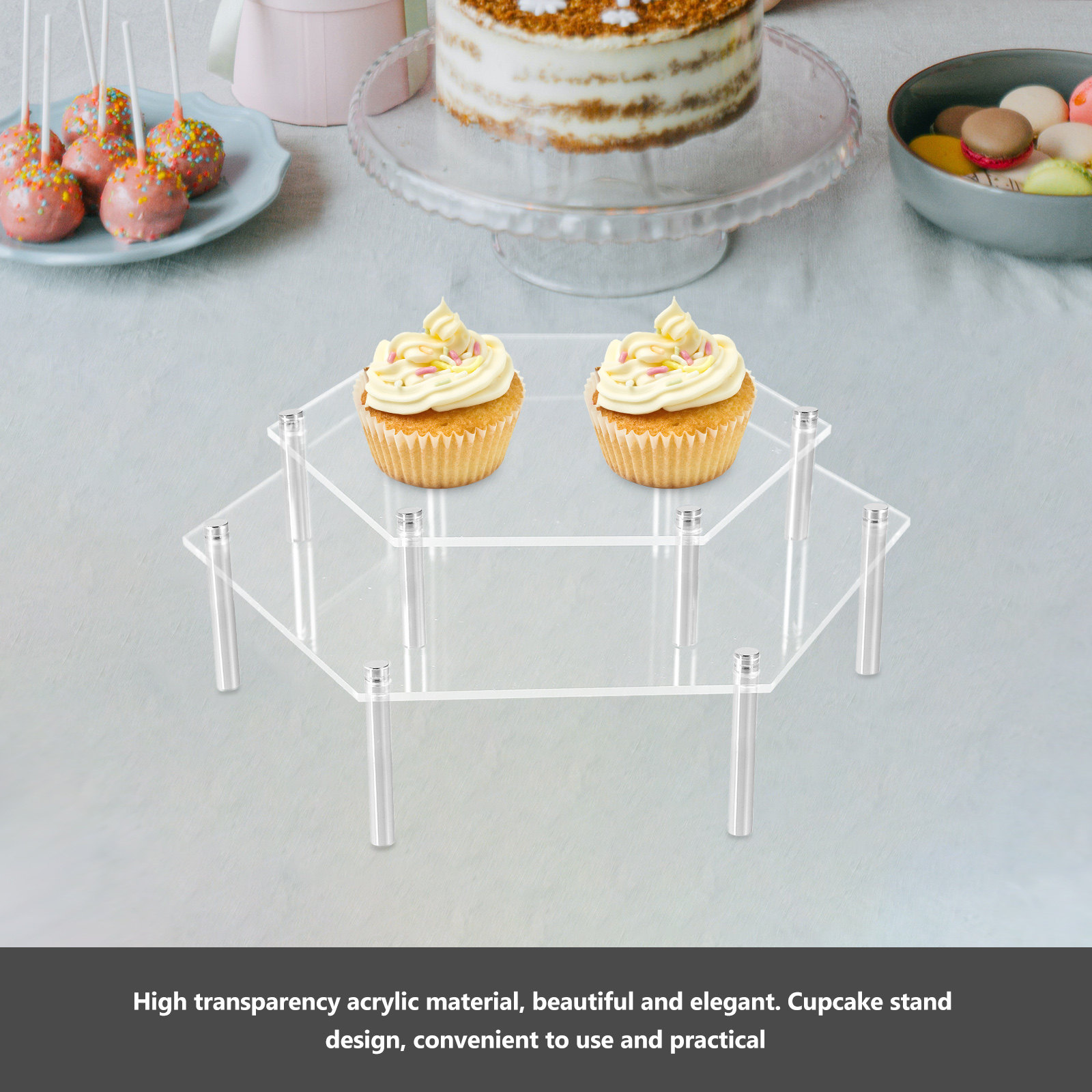 1Set Acrylic Cake Stand Clear  - مراجعة Cupcake Stand Tier وسعره