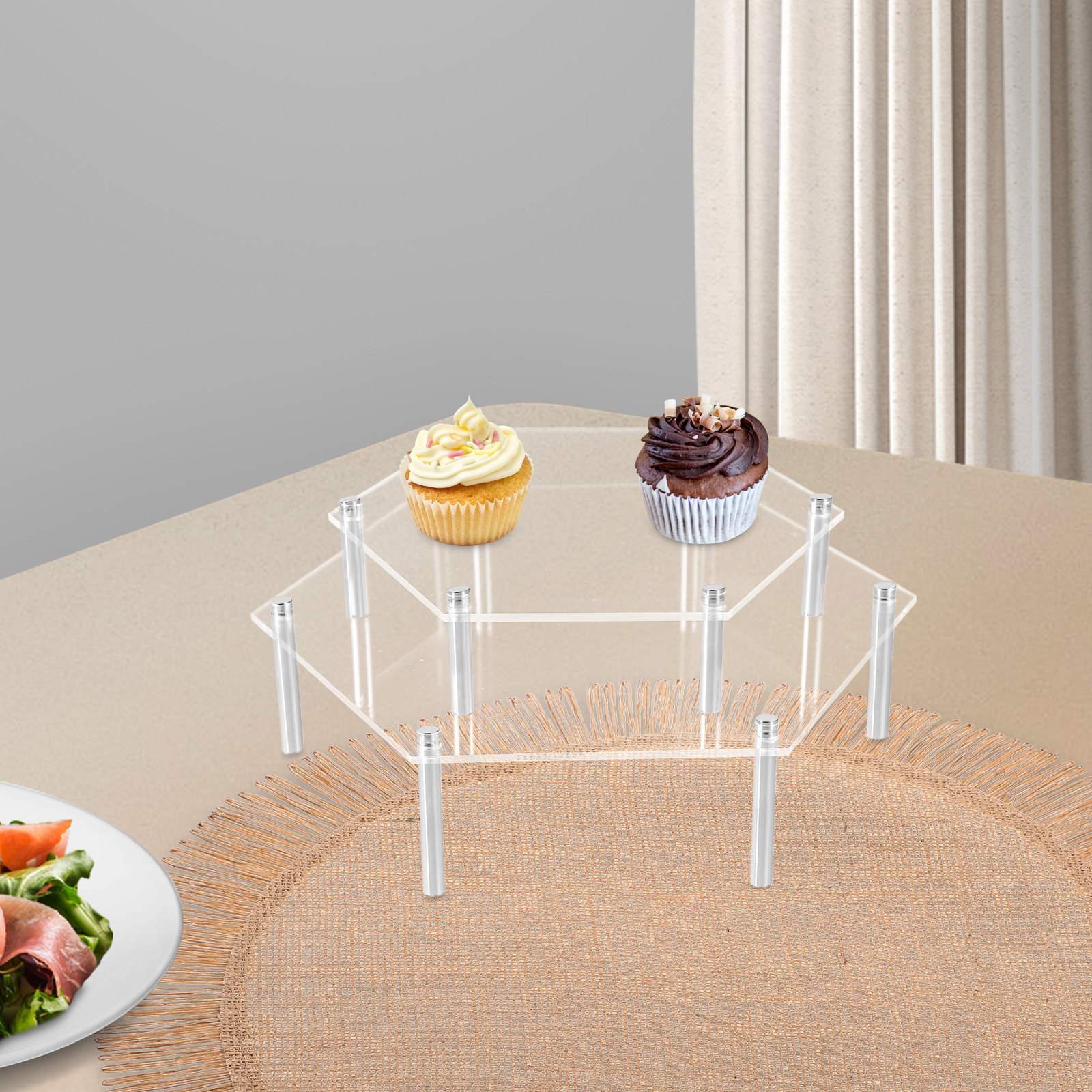 1Set Acrylic Cake Stand Clear  - مراجعة Cupcake Stand Tier وسعره