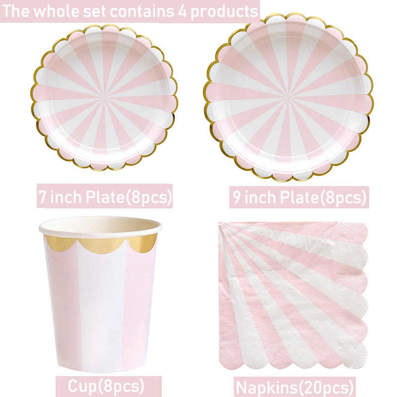 Striped Disposable Tableware P - مراجعة Paper Straw Color وسعره
