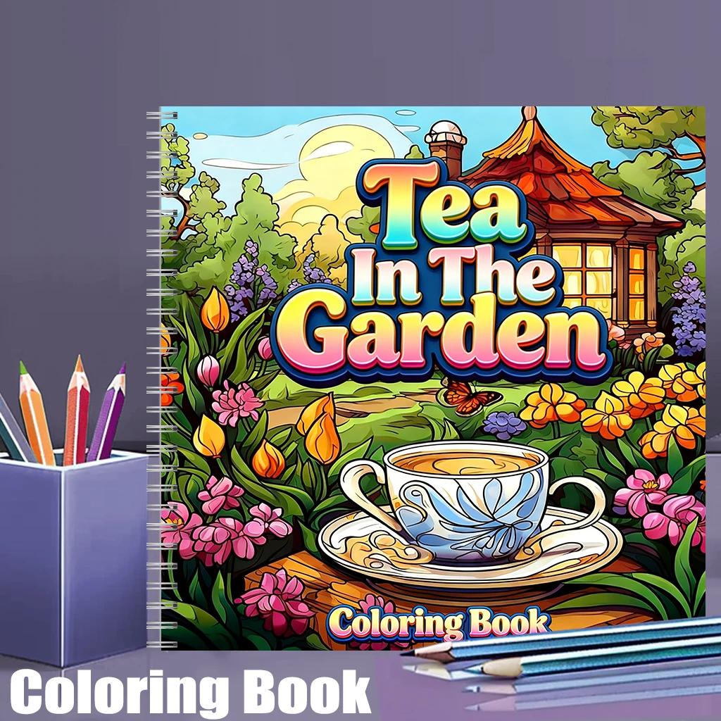 Tea In The Gardens Coloring Bo - مراجعة Event Supplies وسعره