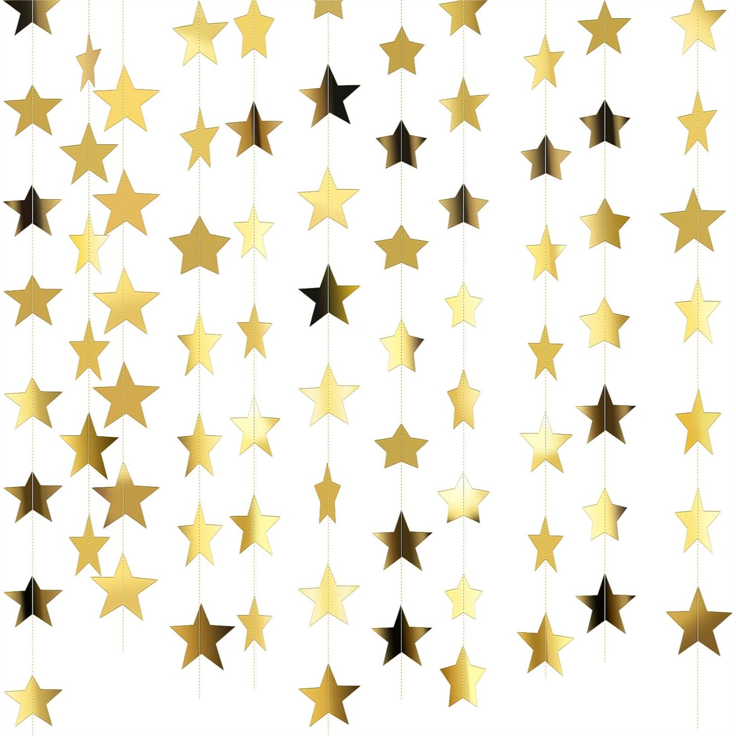 130ft Star Garland Banner for  - مراجعة Party Banner Gold وسعره