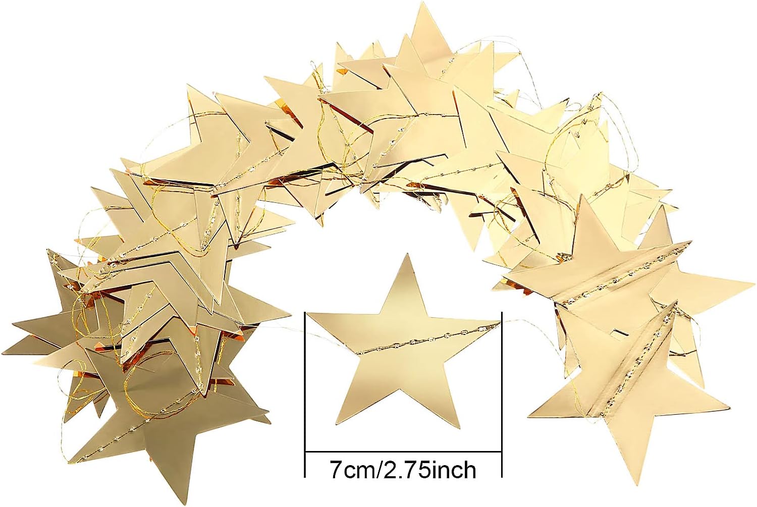 130ft Star Garland Banner for  - مراجعة Party Banner Gold وسعره