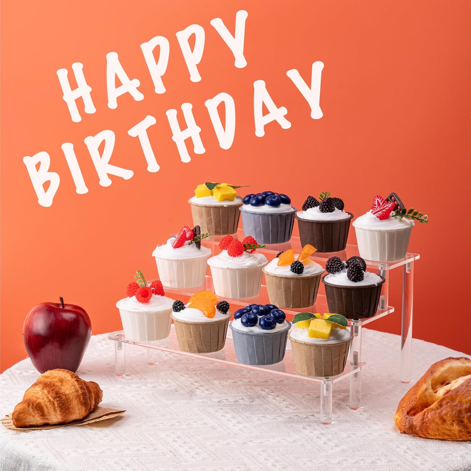 3 Tier Acrylic Risers Display  - مراجعة Cupcake Stand Tier وسعره