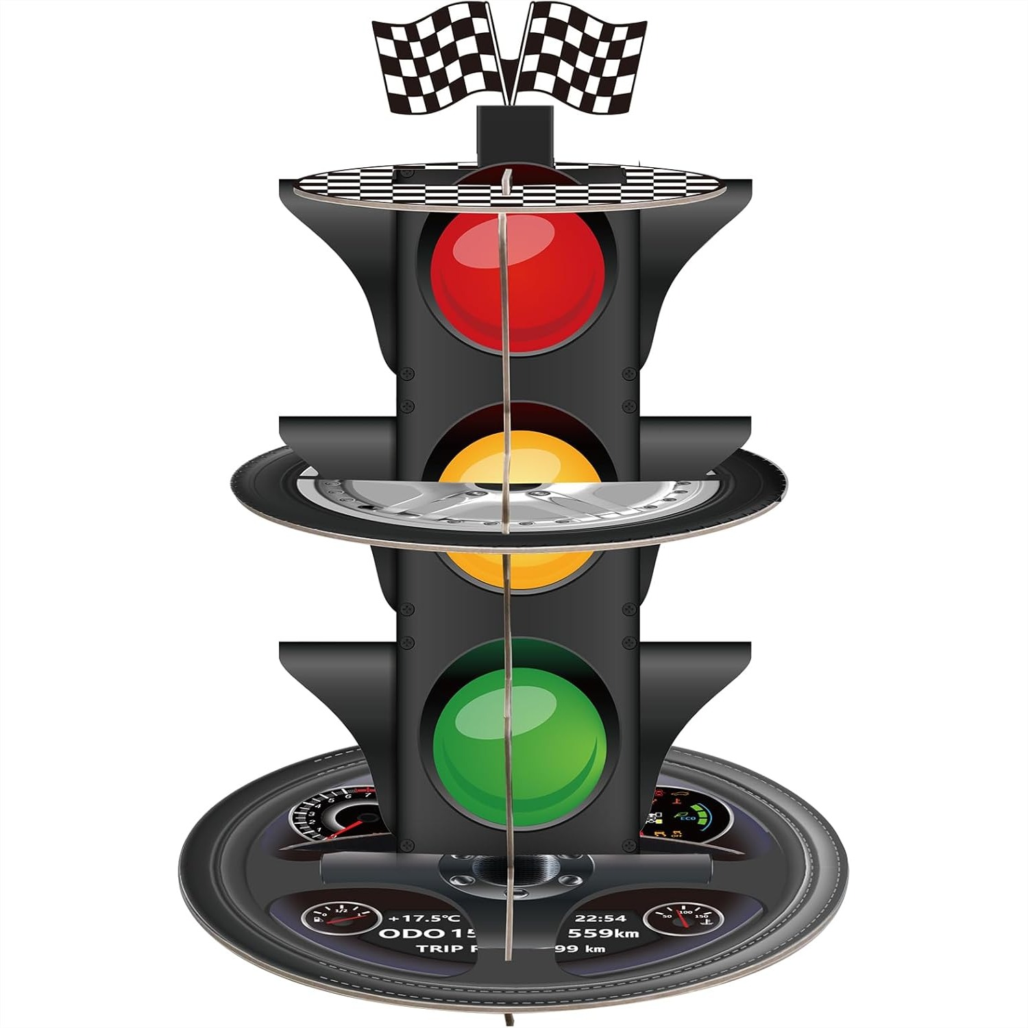 3-Tier Race Car Cupcake Stand, - مراجعة Cupcake Stand Tier وسعره