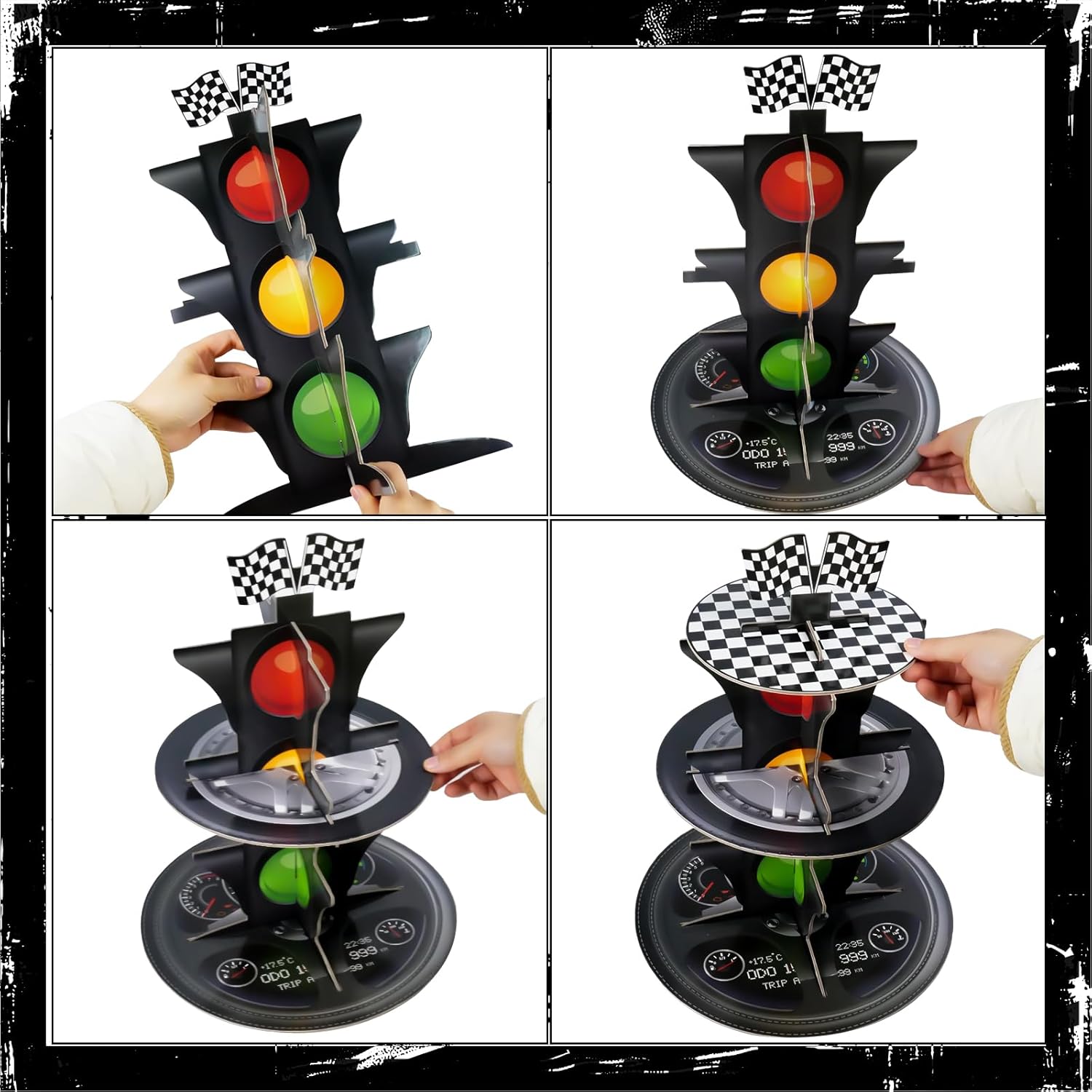 3-Tier Race Car Cupcake Stand, - مراجعة Cupcake Stand Tier وسعره